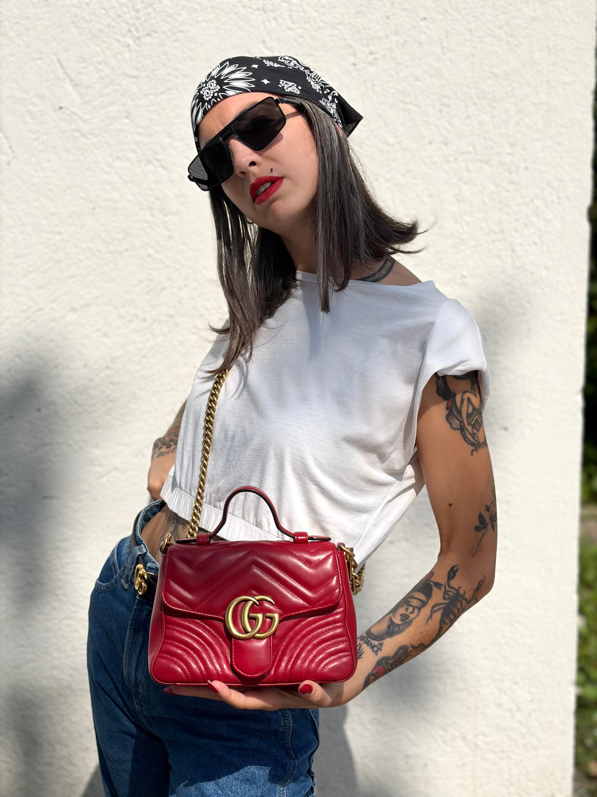 Gucci GG Marmont Mini Top Handle Bag