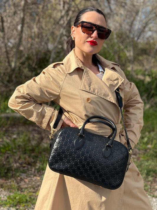 Bauletto Gucci Guccissima nero