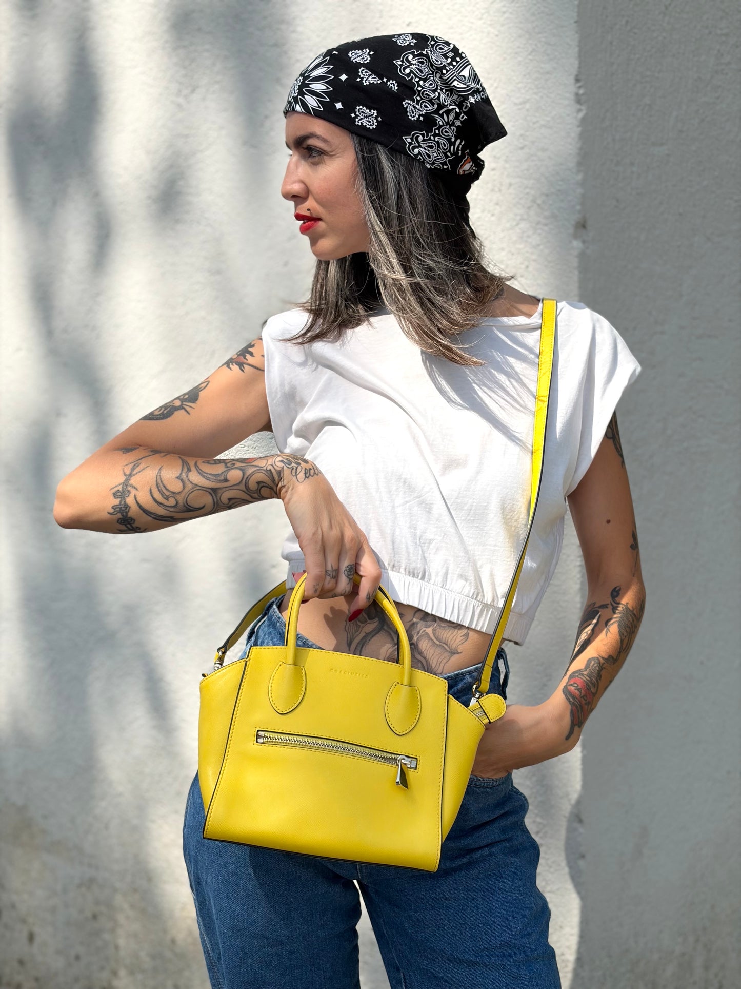 Borsa Coccinelle gialla