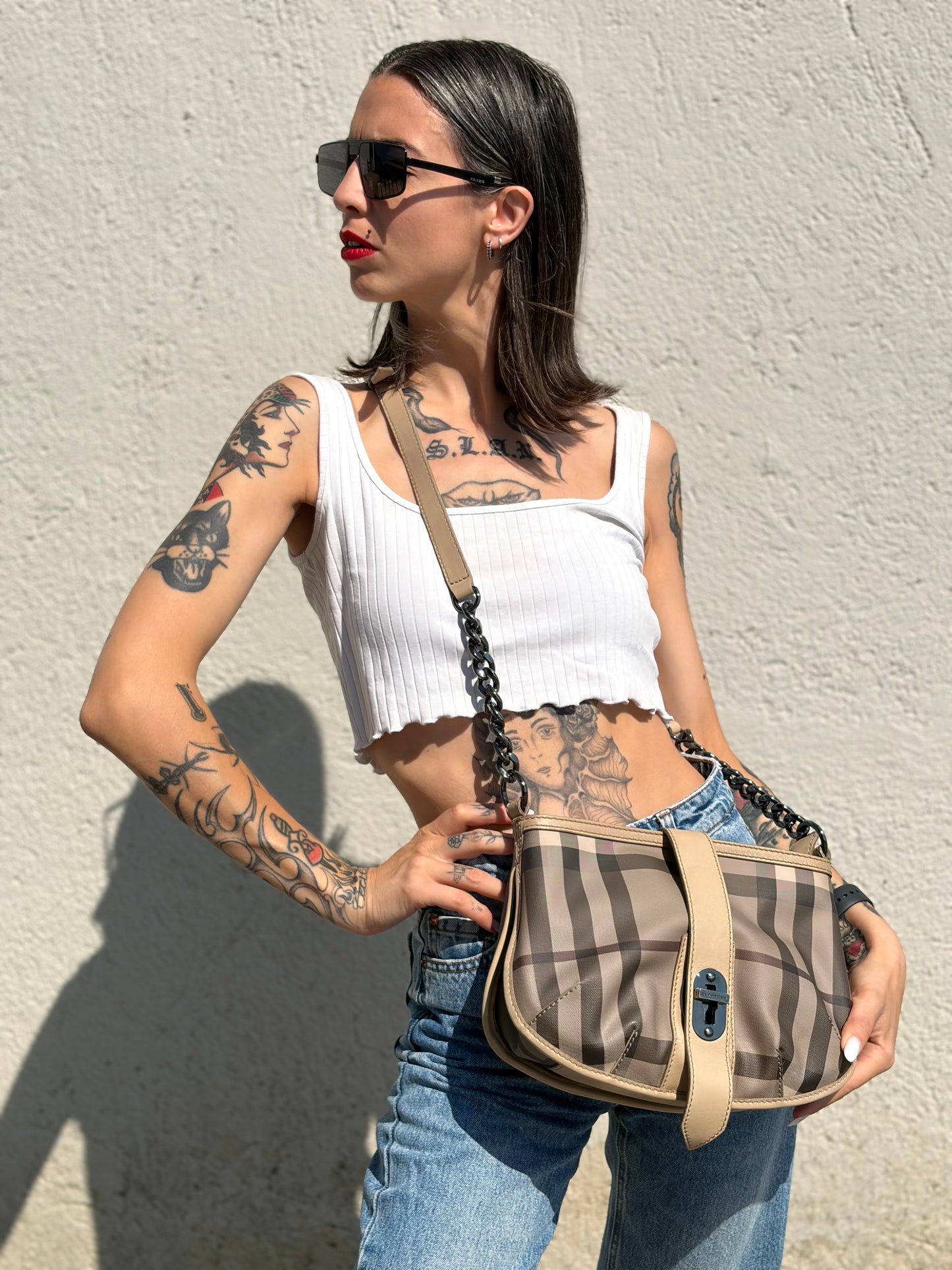 Tracolla Burberry tartan