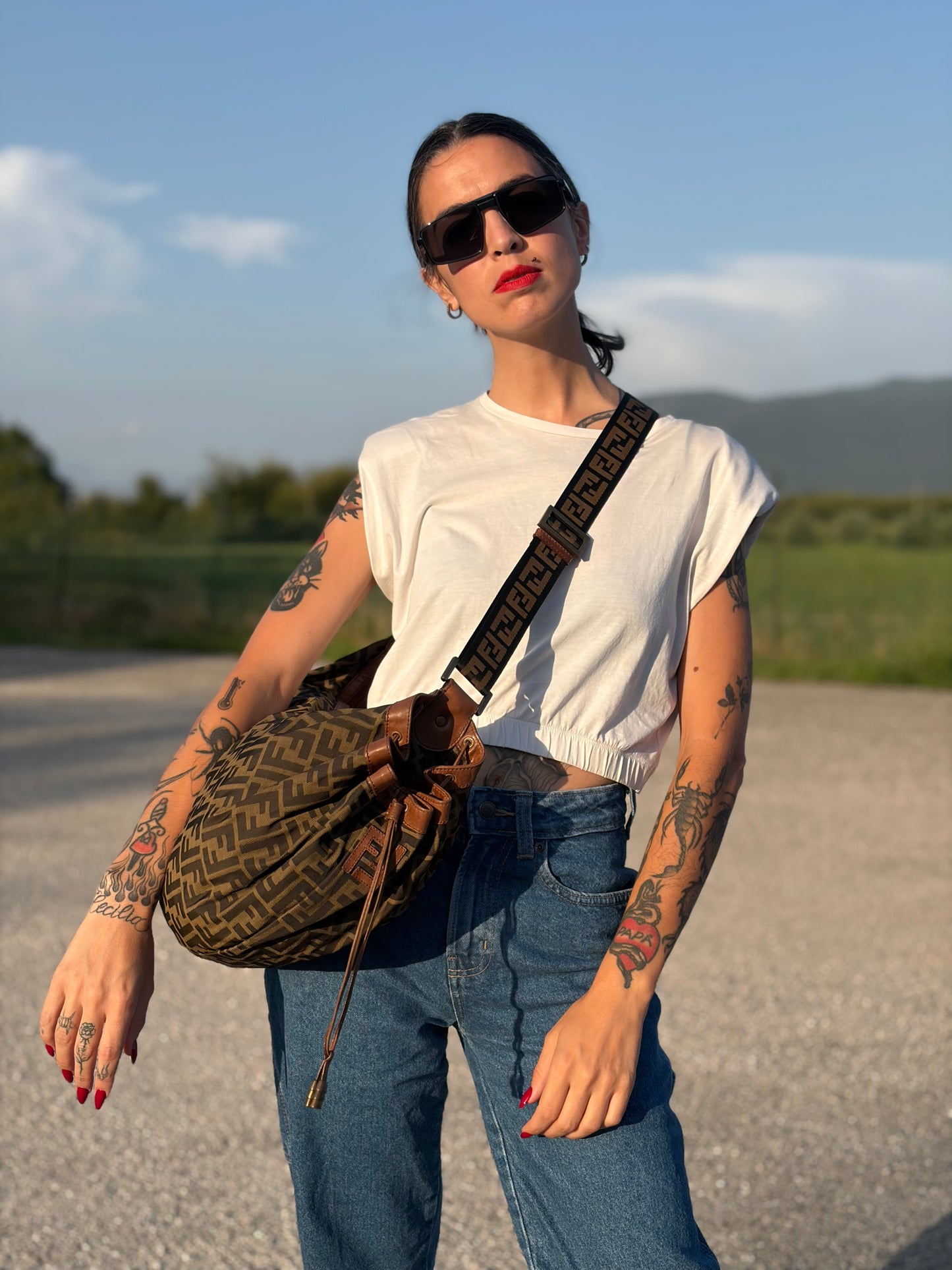 Zaino monospalla Fendi Zucca FF