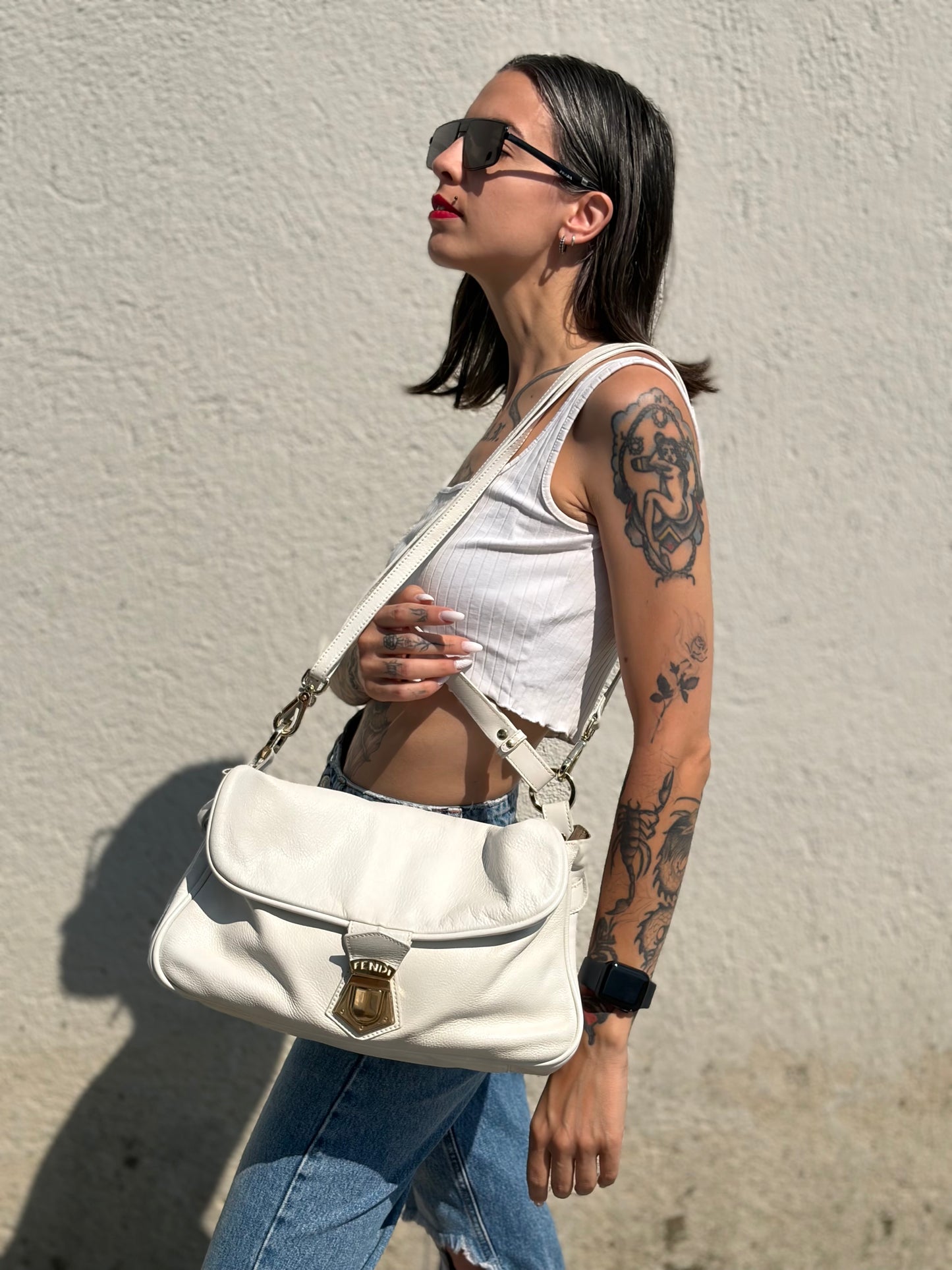 Tracolla Fendi bianca