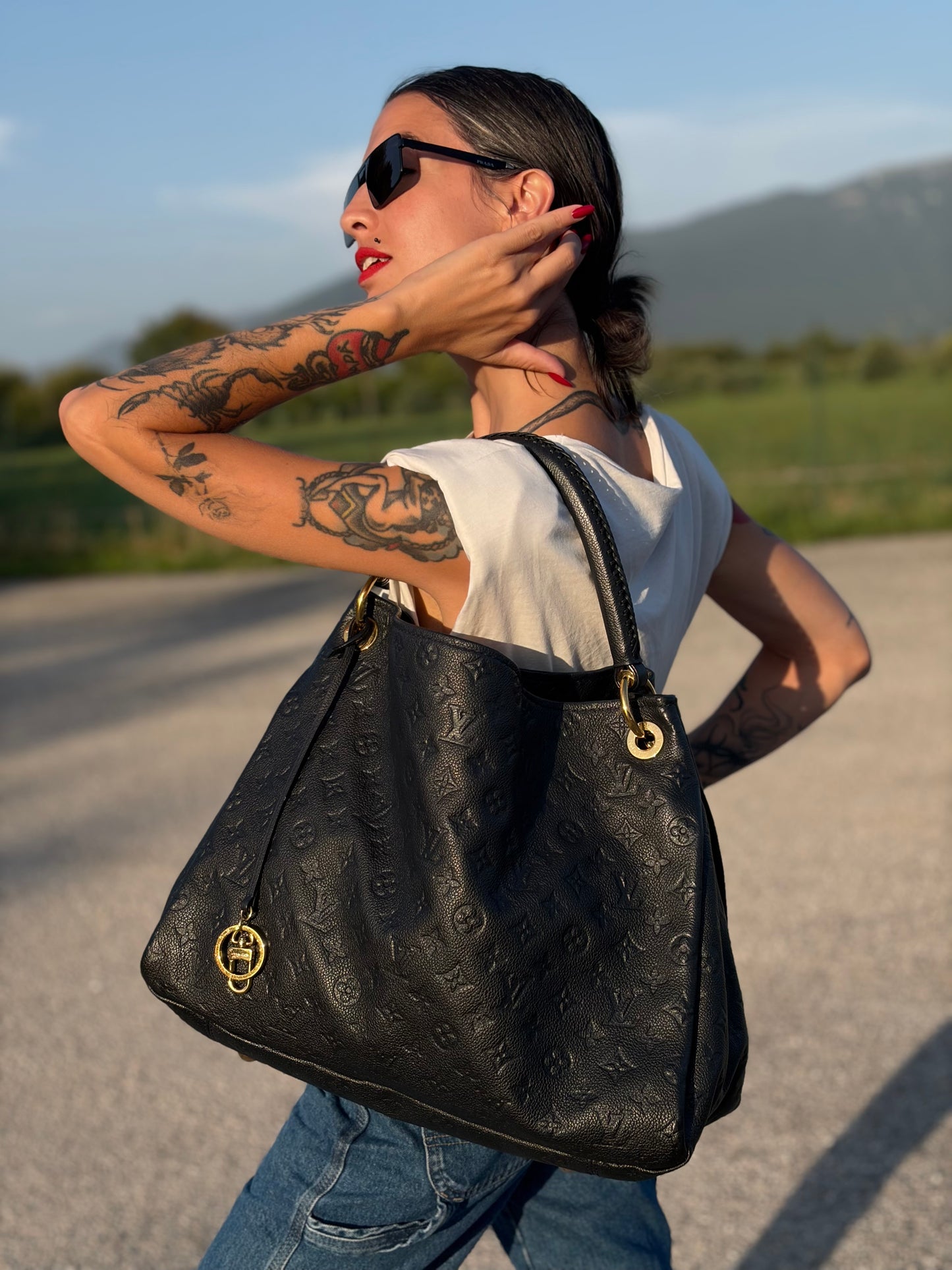Borsa Artsy MM Blu Empreinte