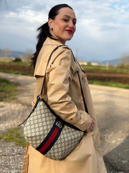 Tracolla Gucci Ophidia GG blu