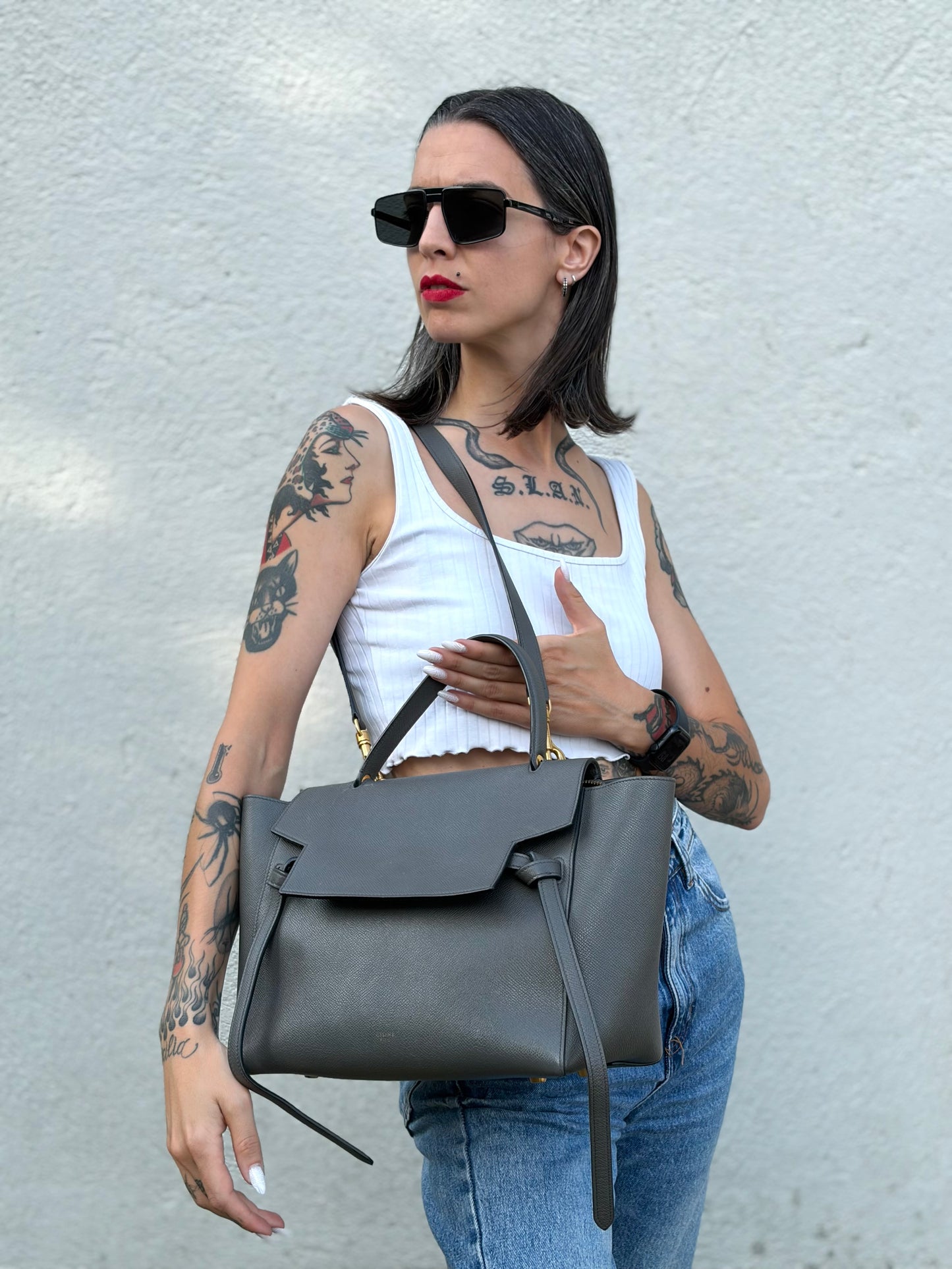 Borsa Celine Belt grigia