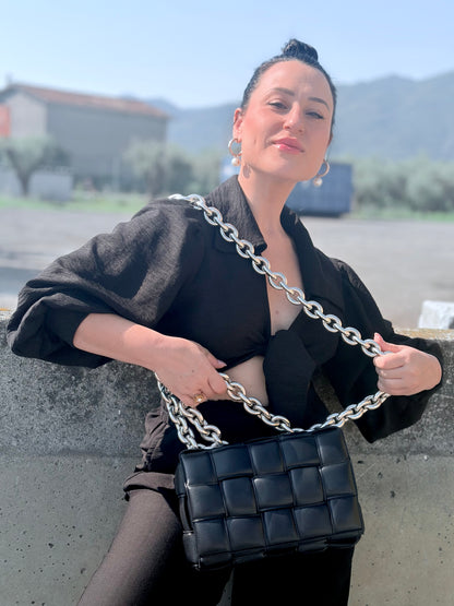 Borsa Chain Cassette Bottega Veneta nera