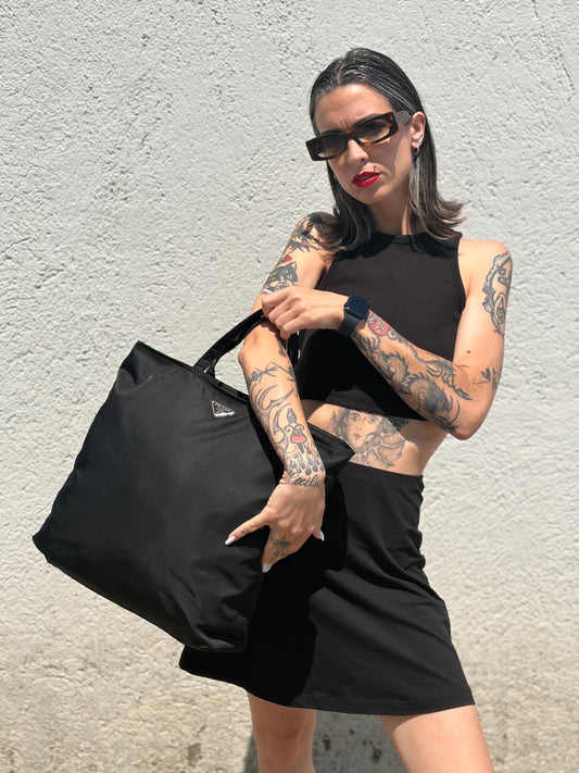 Tote Prada nylon nera