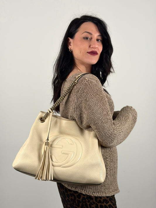 Borsa Gucci Soho avorio