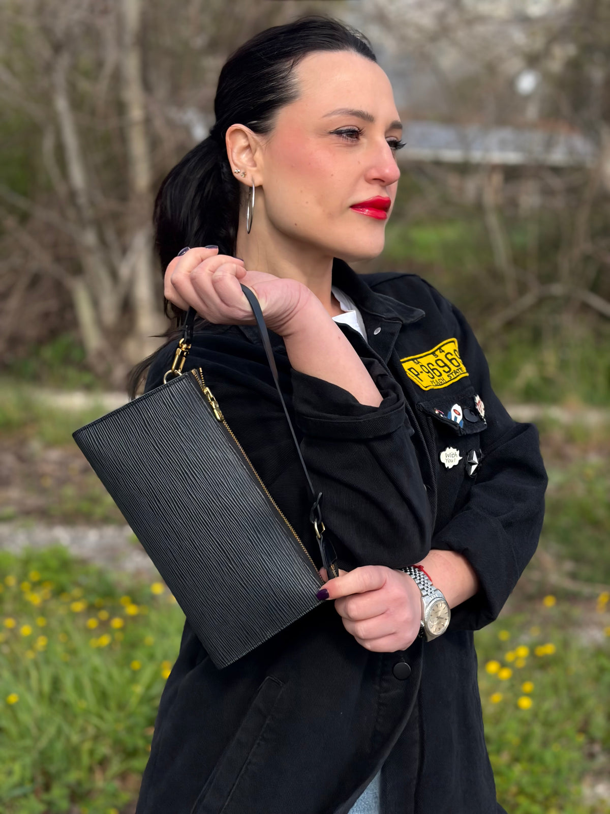 Pochette Epi Louis Vuitton nera