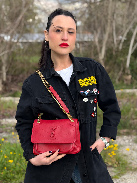 Borsa Niki baby Saint Laurent rossa