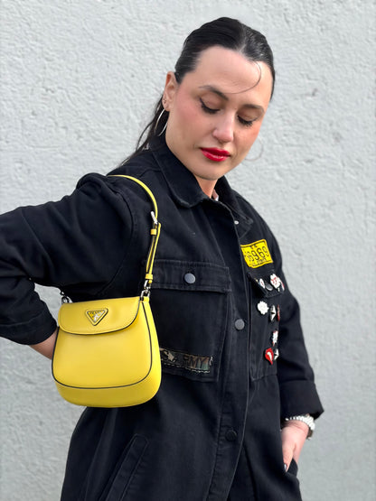 Borsa Prada mini Cleo gialla