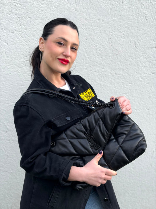 Borsa Saint Laurent Puffer media nera