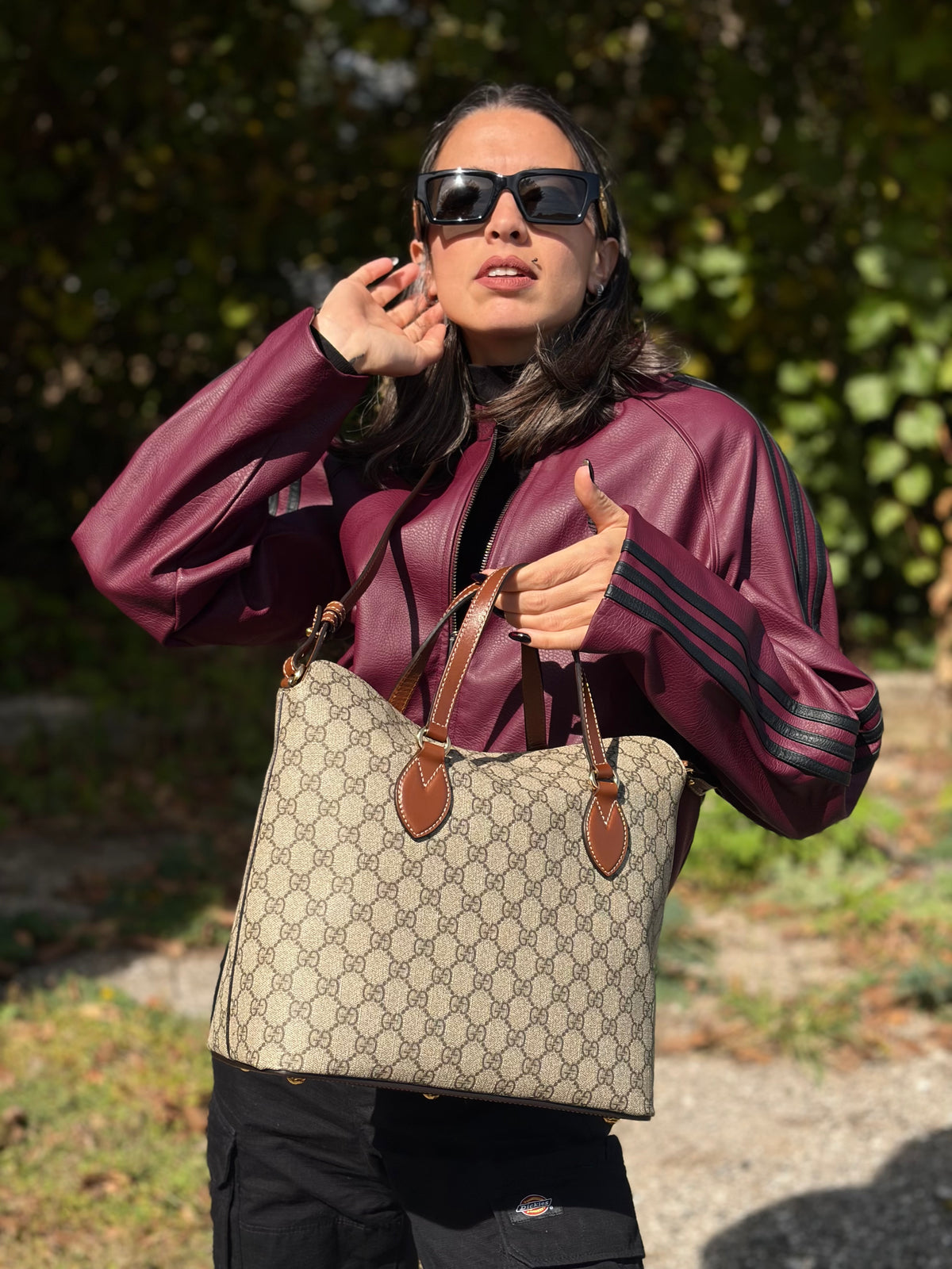 Tote Gucci GG Supreme in pelle marrone