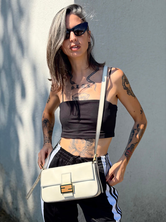 Borsa Fendi Baguette bianca