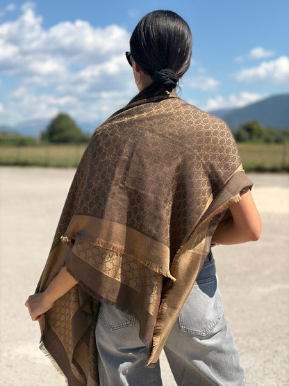 Scialle Gucci GG beige