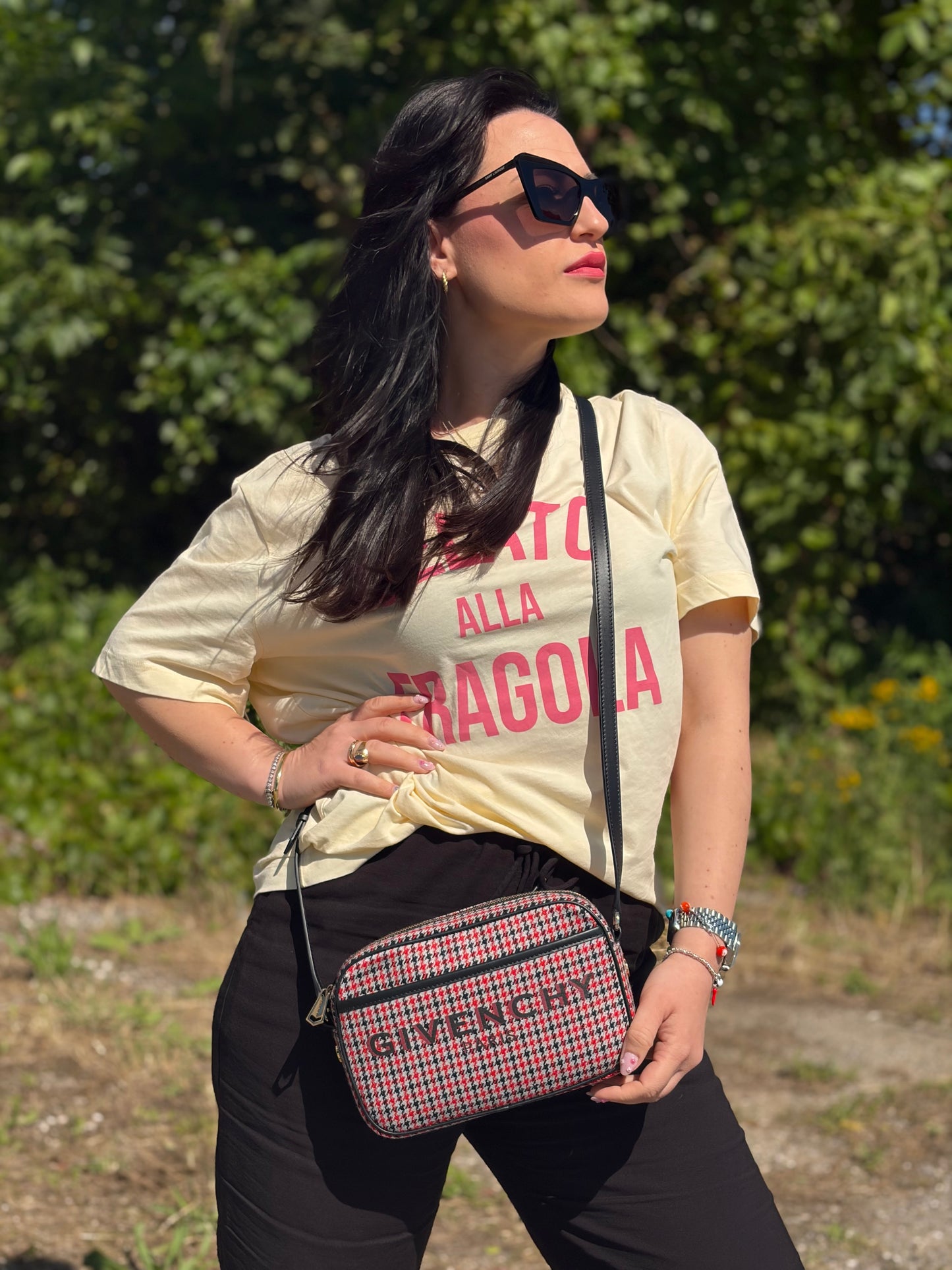 Tracolla Givenchy Bond Houndstooth