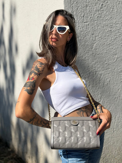 Borsa Gucci GG Matelassé grigia