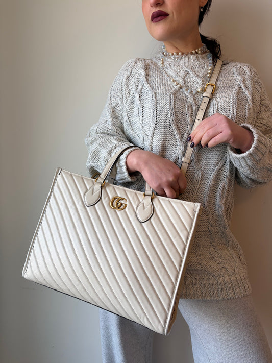 Tote Gucci Marmont bianca