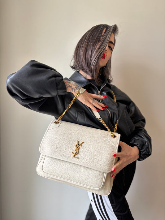 Borsa Niki Large Saint Laurent bianca