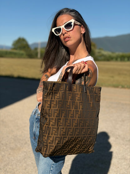 Sac Plat Fendi Zucca tabacco
