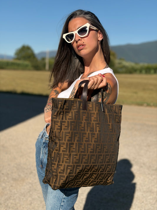 Sac Plat Fendi Zucca tabacco
