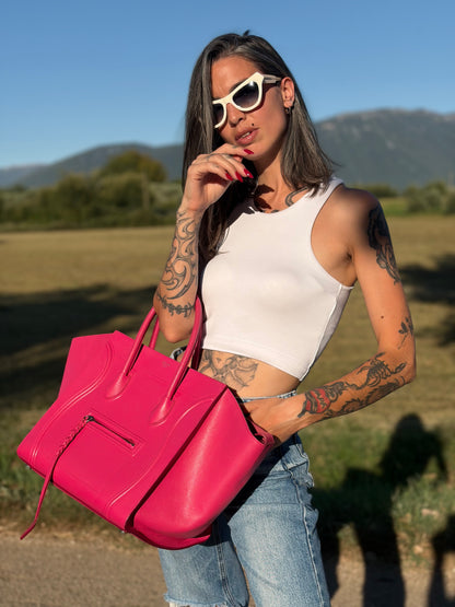 Borsa Céline Luggage fucsia
