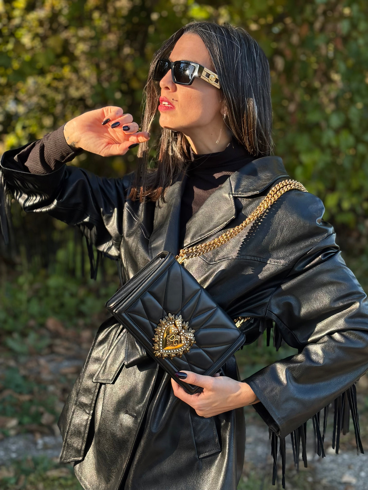 Borsa Devotion Dolce & Gabbana in pelle nero