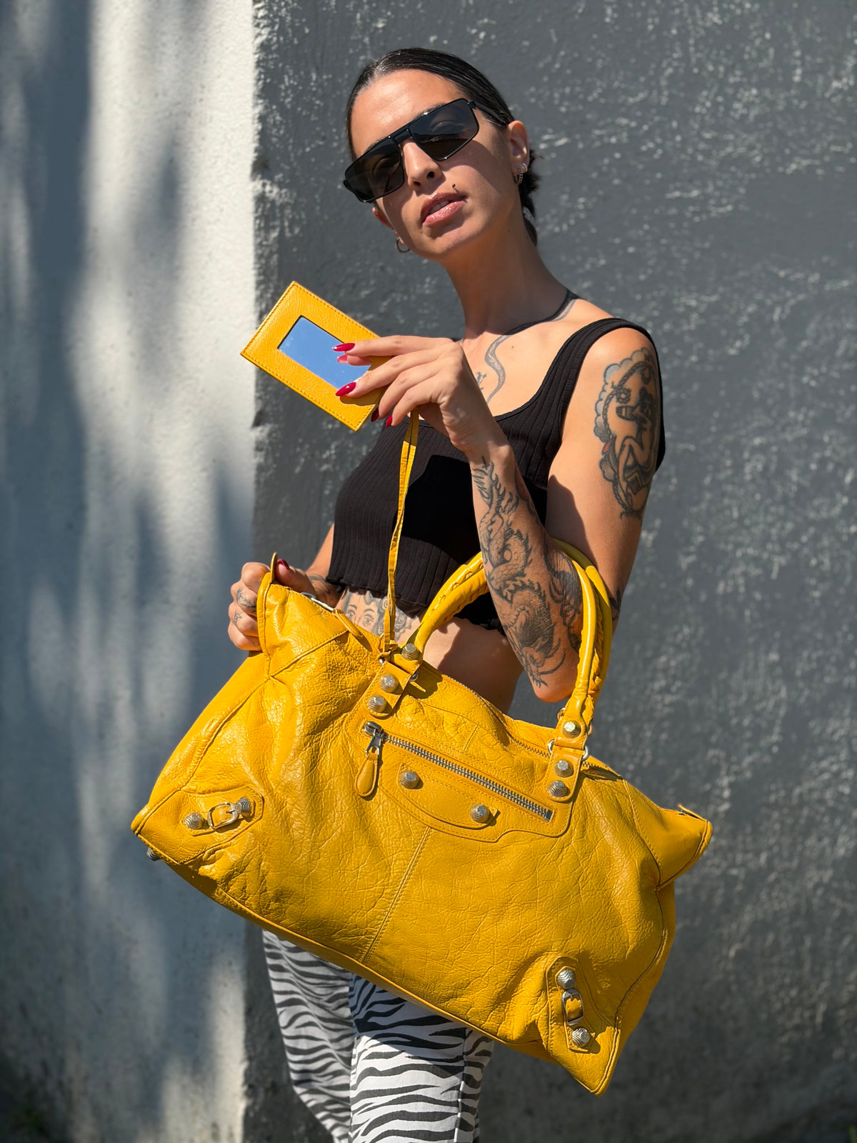 Borsa City Balenciaga gialla