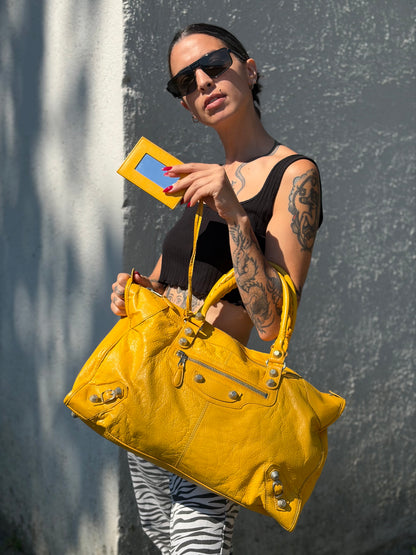 Borsa City Balenciaga gialla