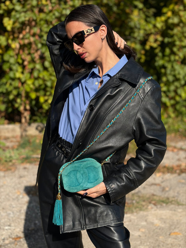 Borsa Chanel Suede Coco Mark Fringe
