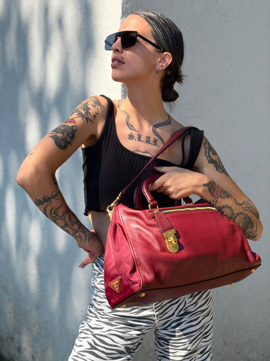 Satchel Prada bordeaux