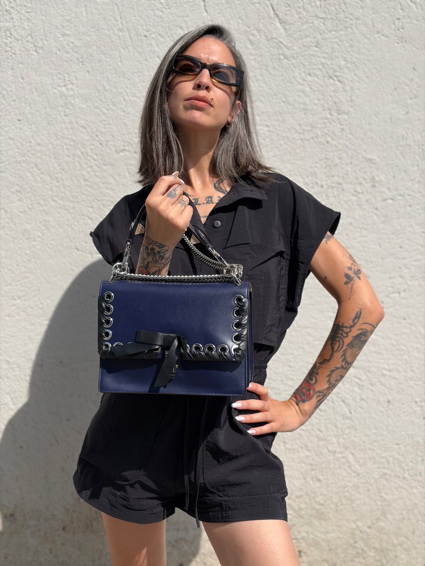 Tracolla Fendi Kan blu