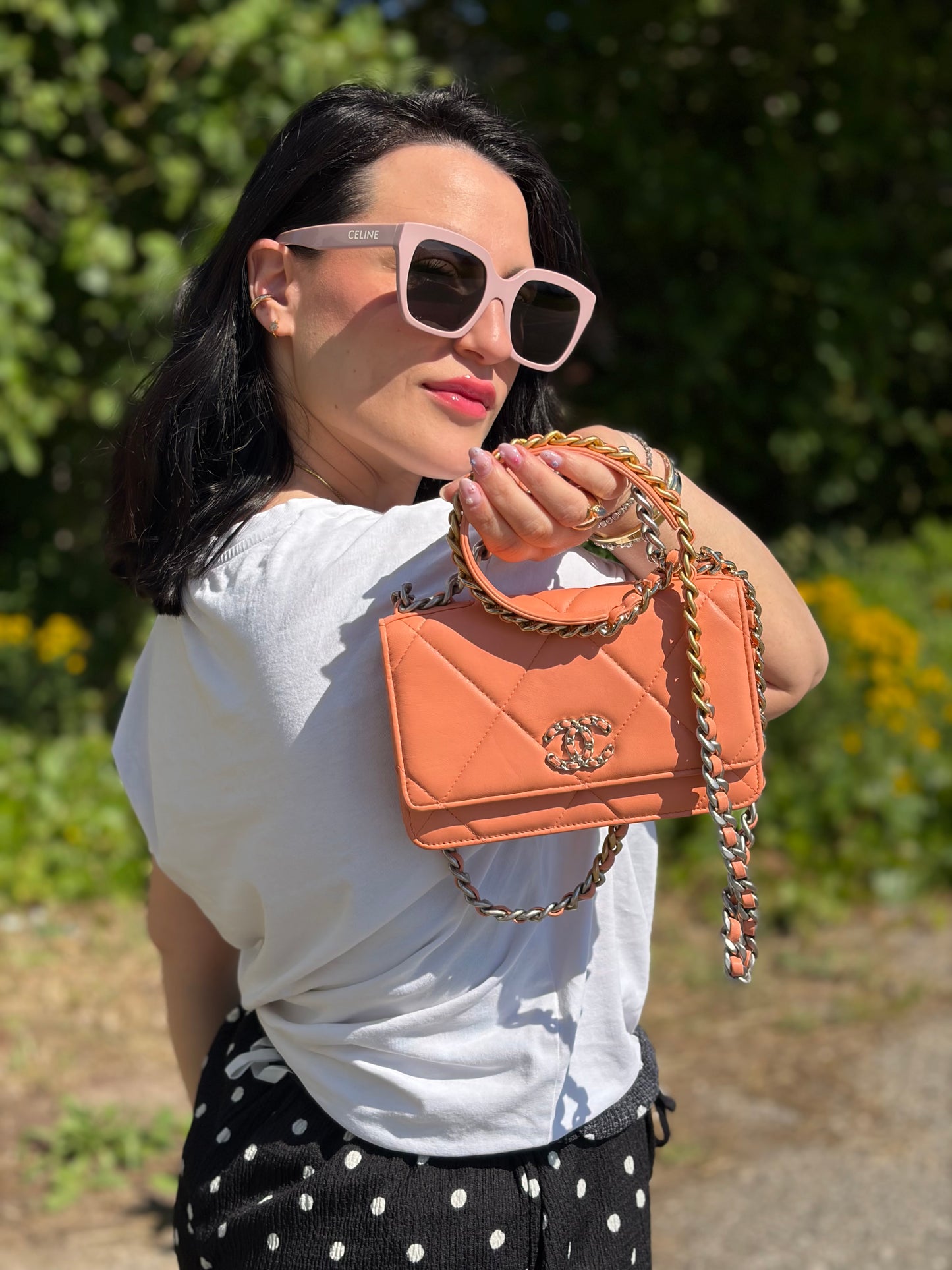 Wallet on chain Chanel 19 rosa