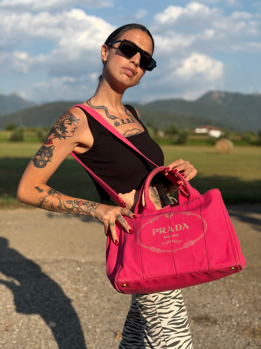 Tote Prada Canapa Peonia