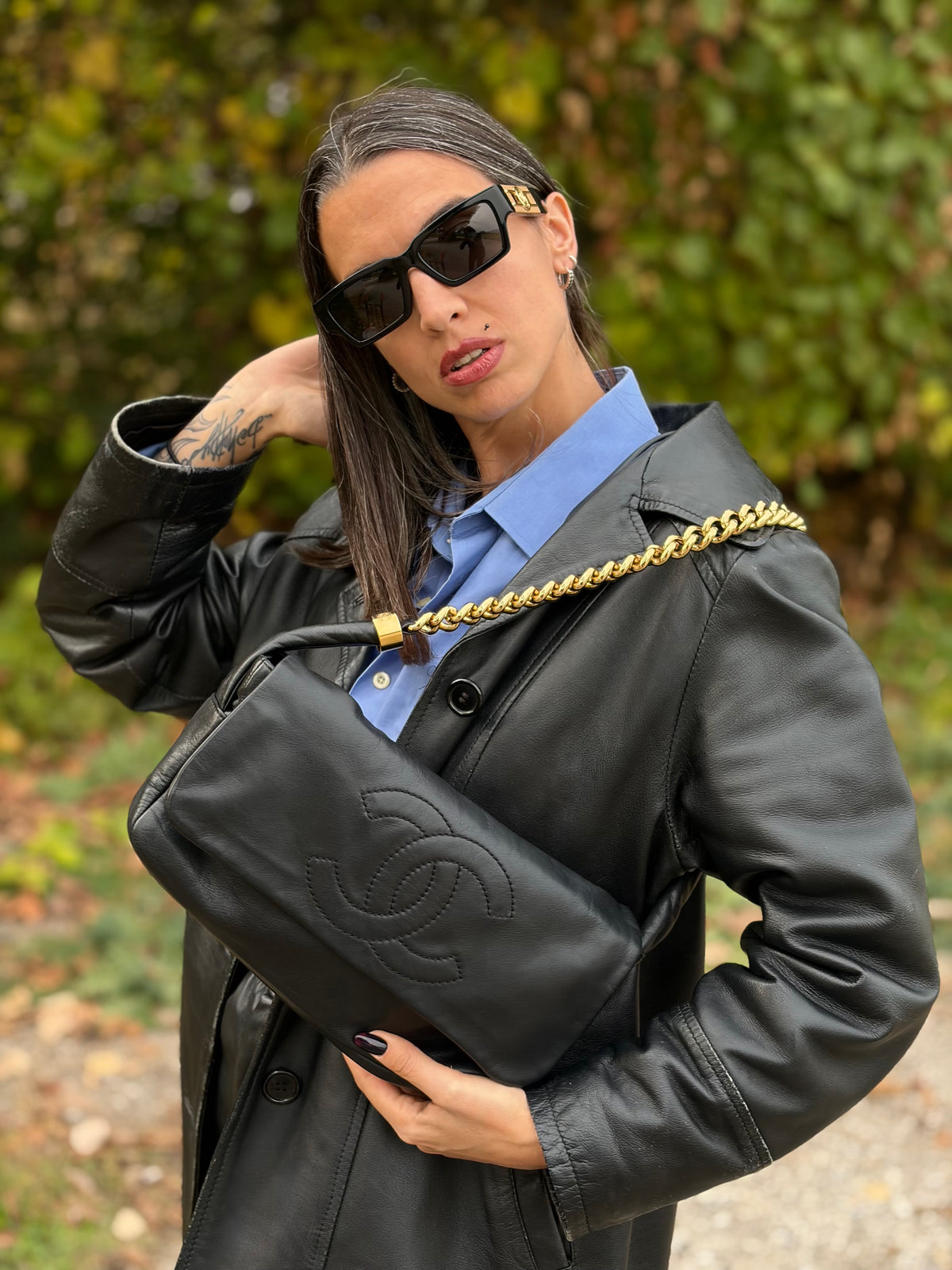 Borsa Chanel Rodeo Drive nera in pelle nero