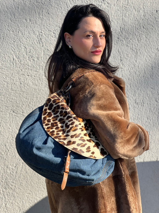 Borsa a spalla Miu Miu trama animalier