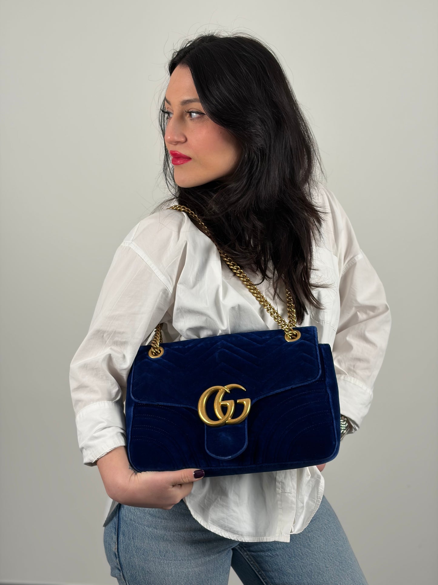 Borsa Gucci Marmont velvet misura grande
