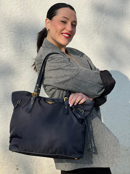 Tote Prada nylon blu