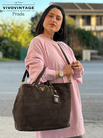 Tote Prada scamosciata