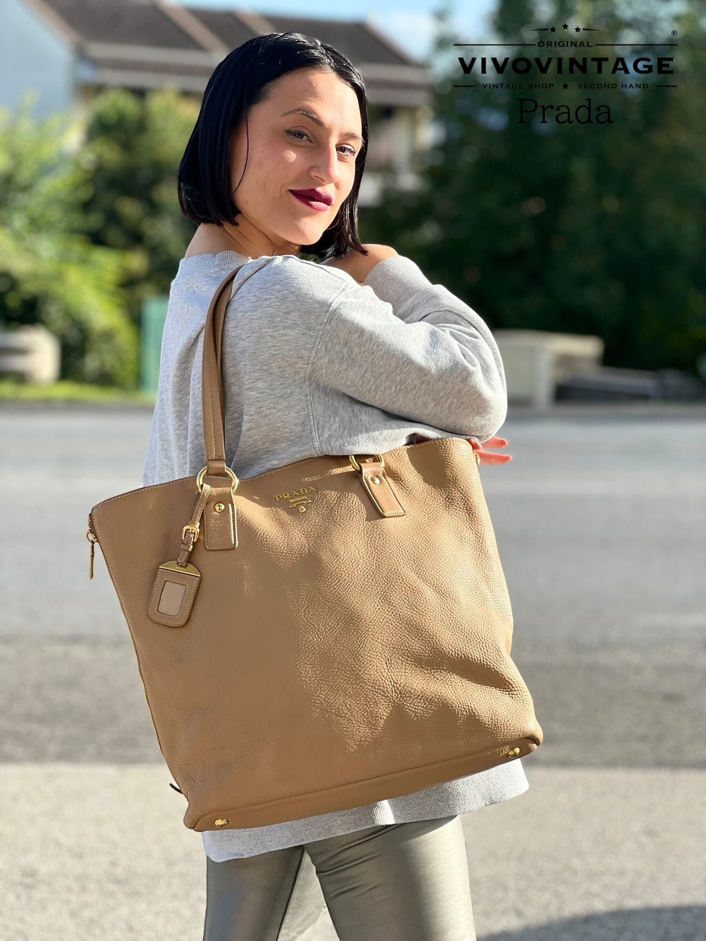 Tote Prada cammello