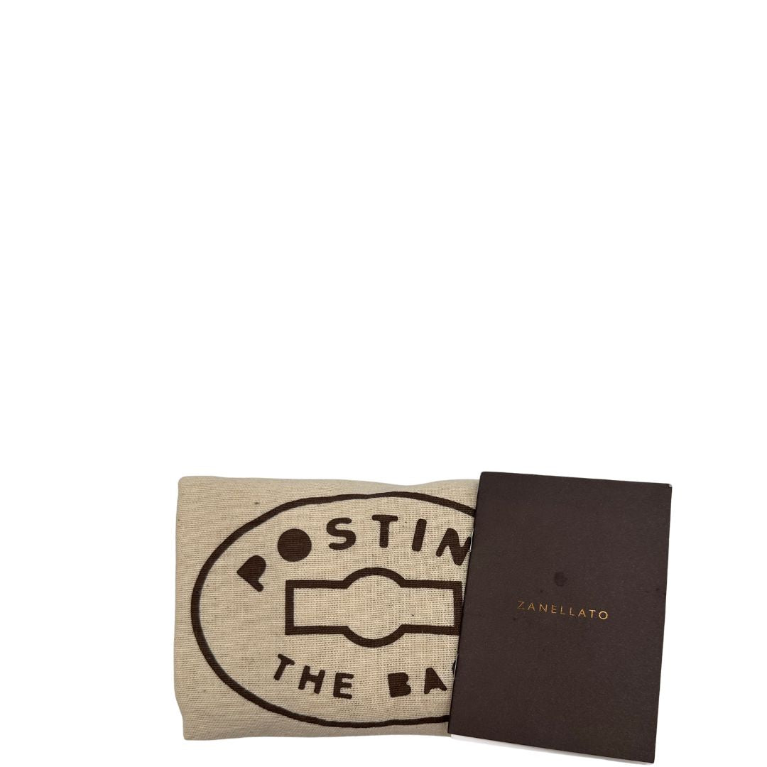 dustbag Capiente postina M Zanellato in pelle nera trama Blandine , di lusso, originale, ottime condizioni