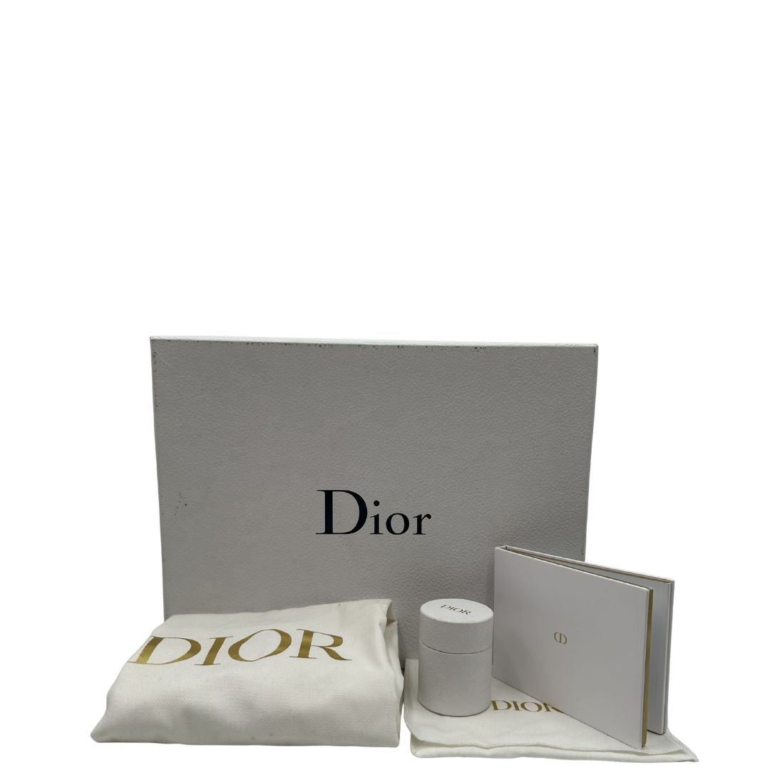 corredo Borsa Lady D-Lite Christian Dior realizzata in tessuto grigio e nero con motivo animalier, di lusso, originale, usata