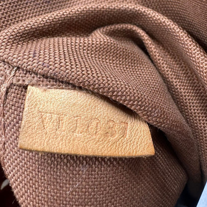 codice  Borsa LV in canvas marrone monogram con finiture in vacchetta naturale, di lusso, originale, buone condizioni. 