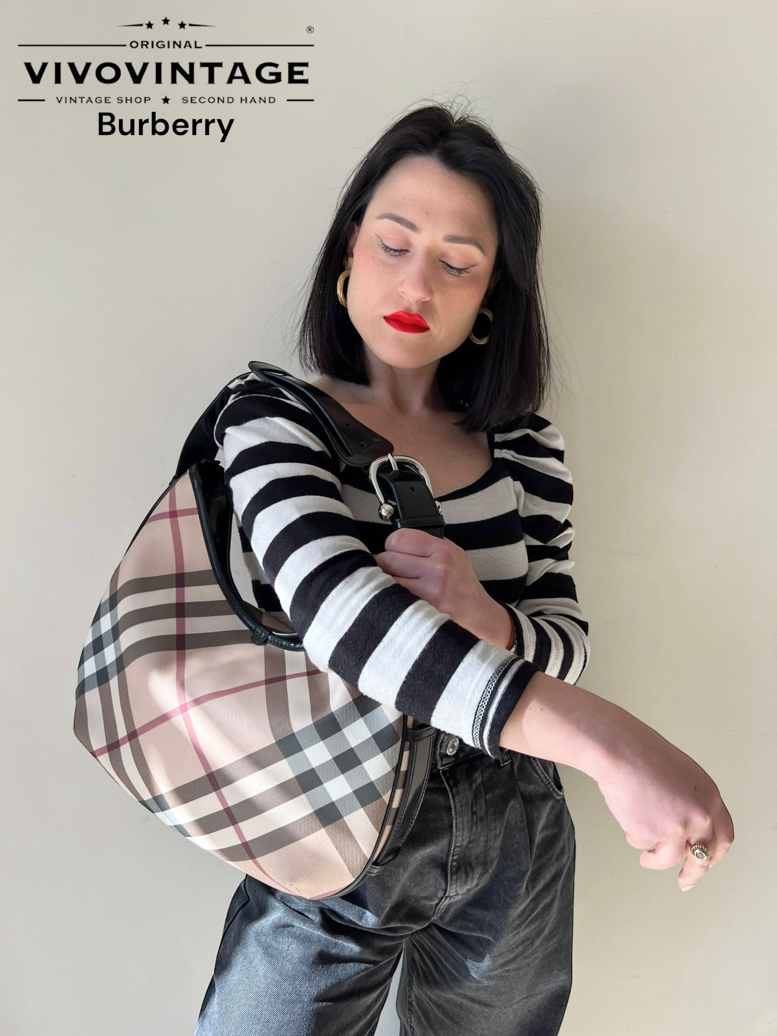 Borsa Hobo Burberry Vivo Vintage