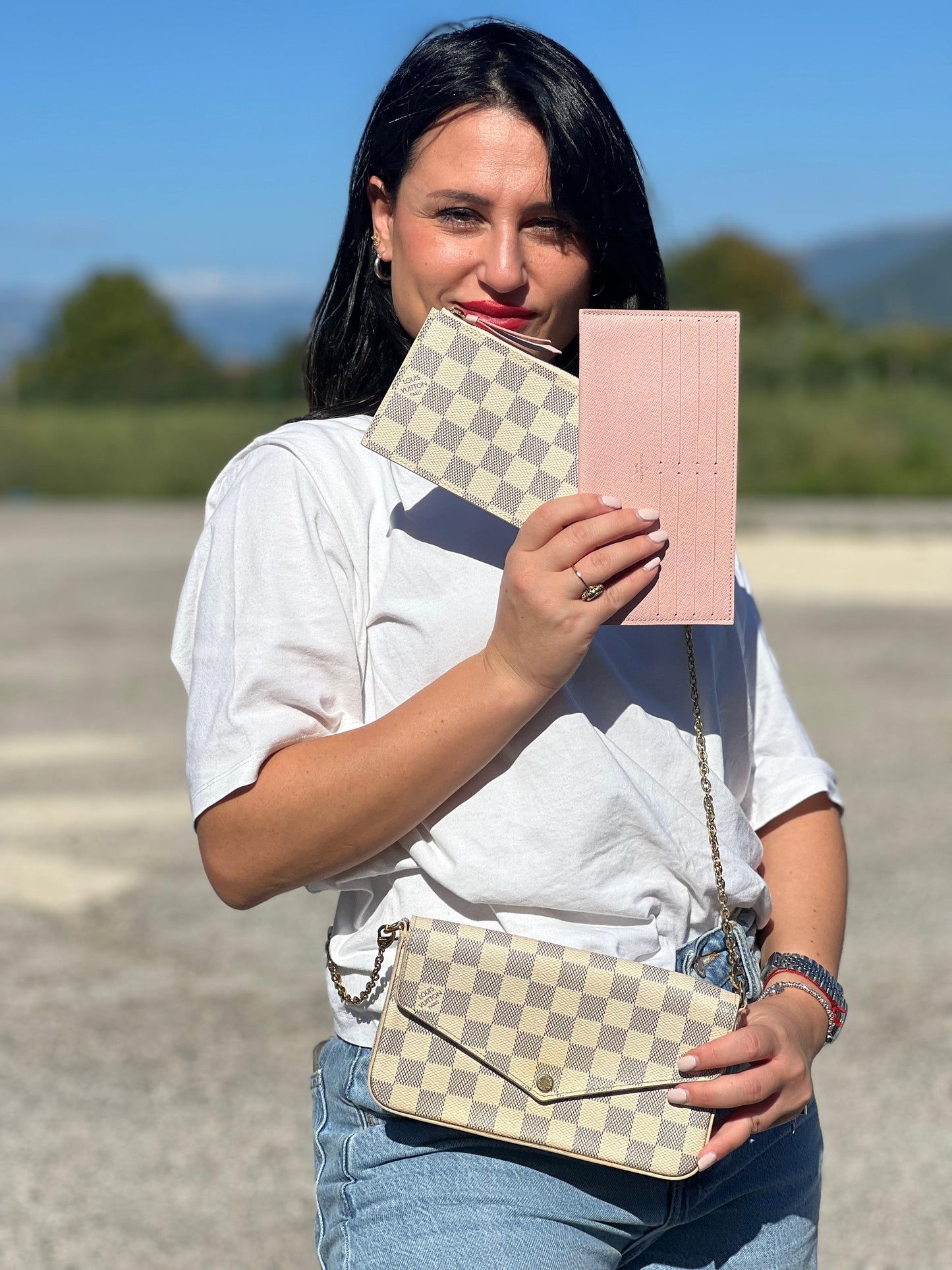 Tracolla Félicie Louis Vuitton Damier Azur