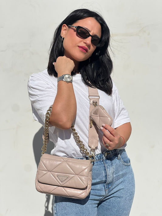 Prada System Small Nappa Leather Patchwork