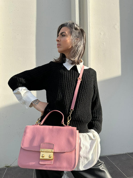 Borsa Madras Miu Miu rosa