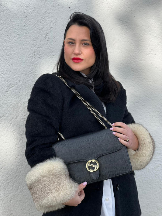 Borsa Gucci Interlocking nera