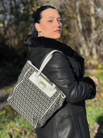 Borsa Tote Fendi zucchino