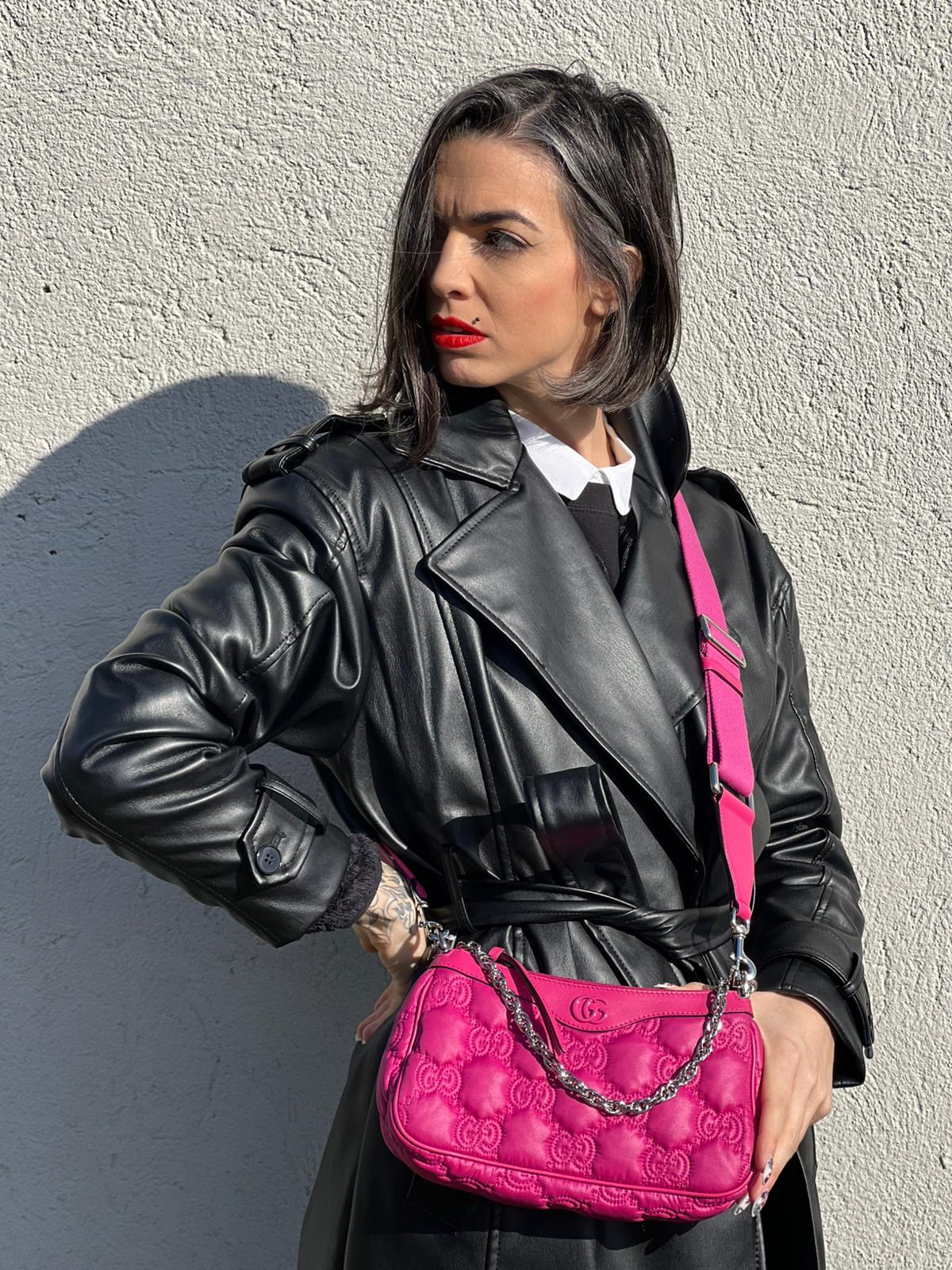 Tracolla Gucci GG Matelassé fucsia